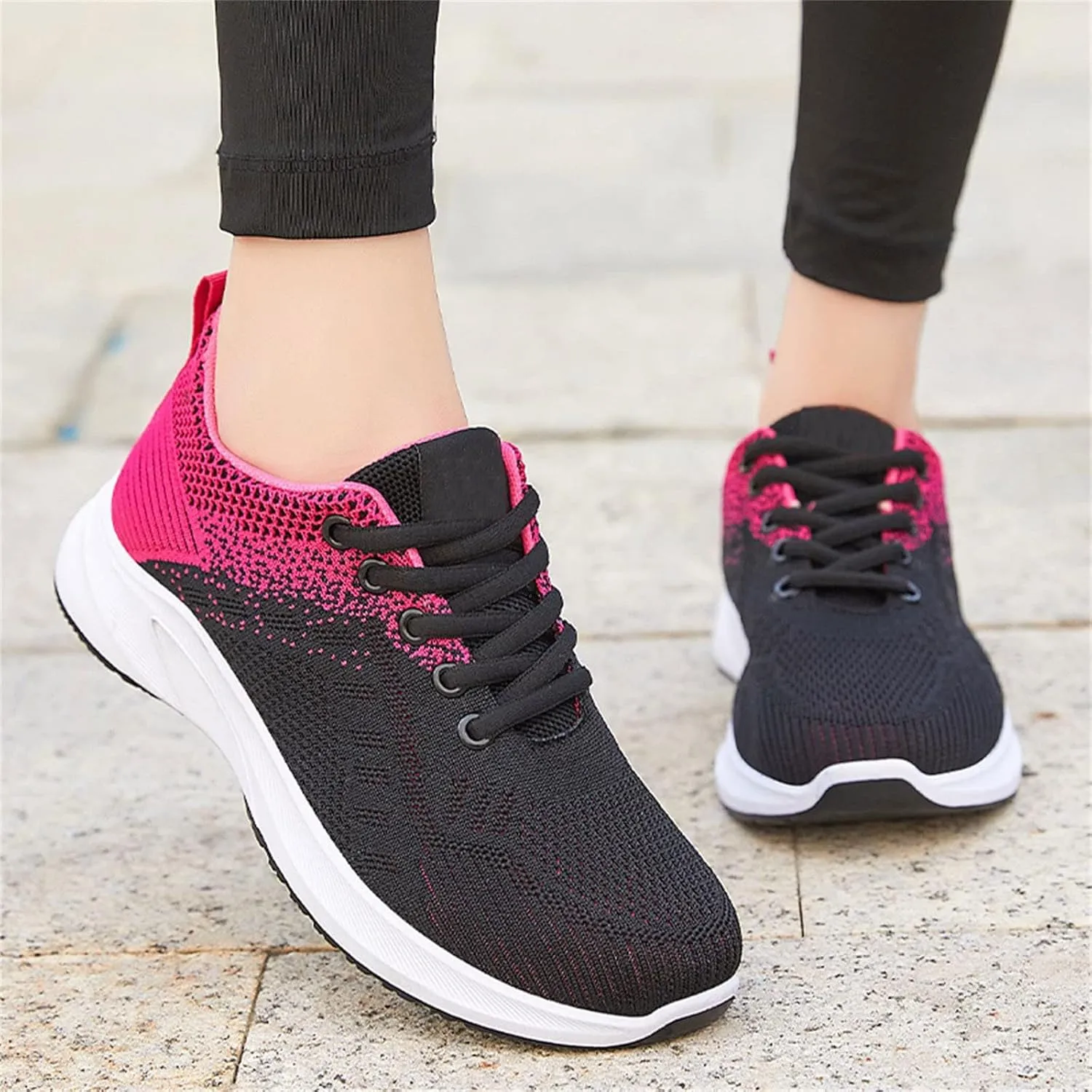 Womens Fashion Walking Running Shoes Mesh Breathable Gym Work Fashion Sneakers Ultra Lightweight Tennis Non Slip Shoes Athletic Comfortable Slip on Shoe