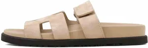 Womens Flat Sandals for Womens 2025 Summer Cute Leather Slippers Comfortable Non Slip ladies Platform Slide Sandal Mules