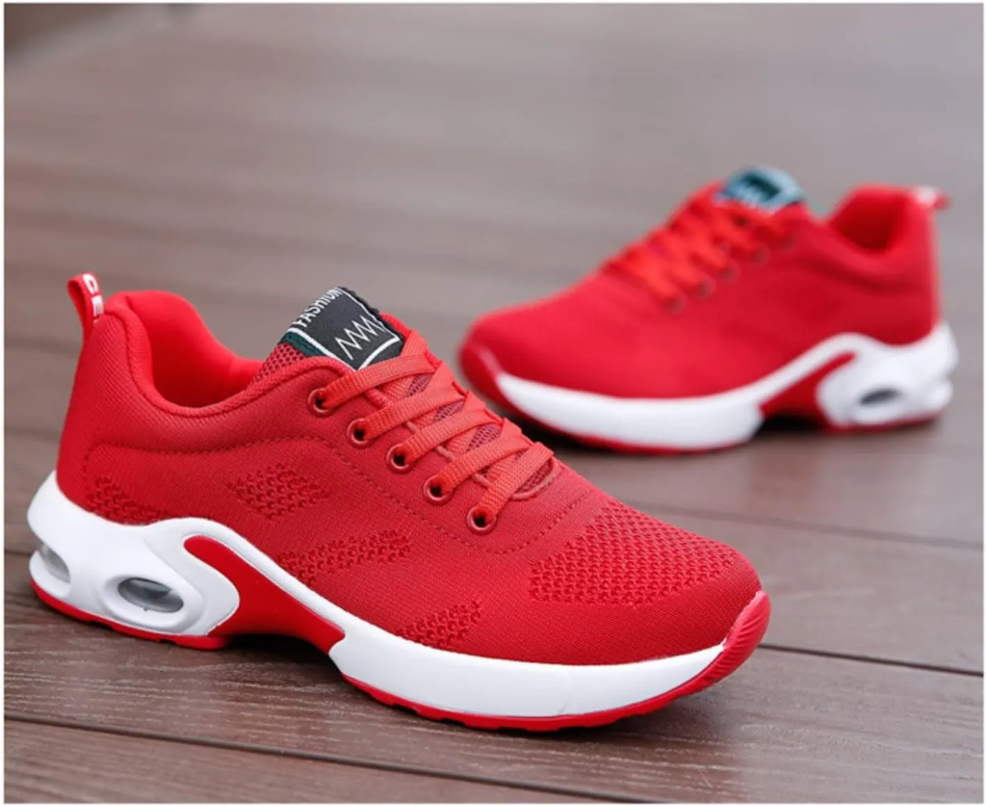 Women's Flying Knit Running Shoes - Lightweight Lace-up Sneakers for Daily Walking and Work, Garden Shoes