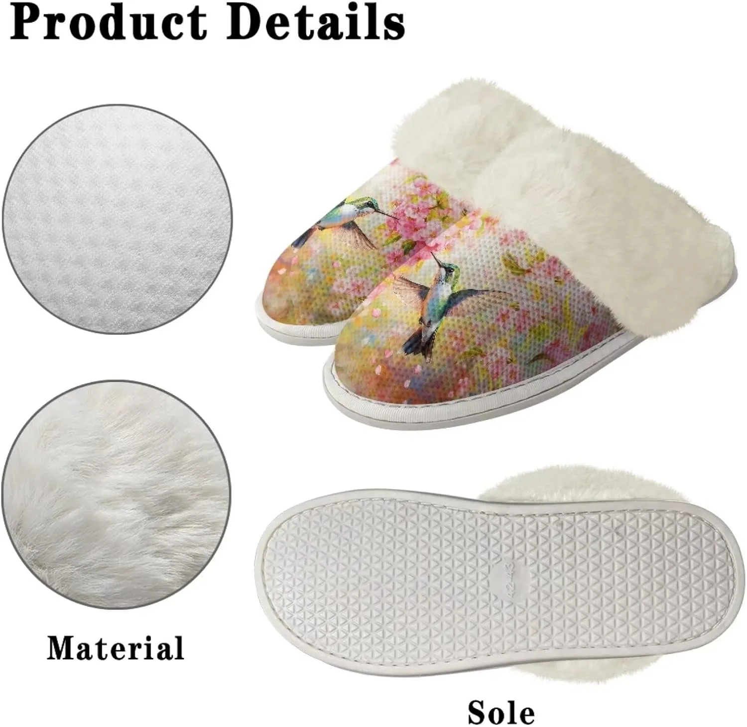 Women's Fuzzy Slip-on Slippers Cozy Lightweight House Slippers Non Slip Home Slippers Warm Winter Indoor Bedroom Slippers