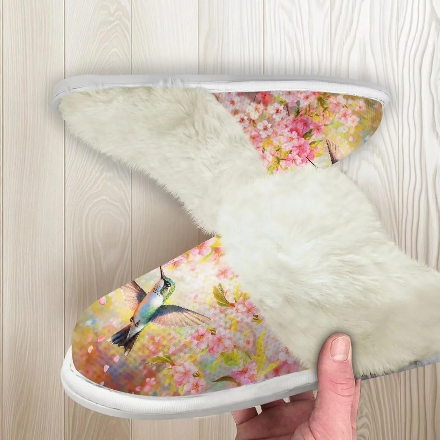 Women's Fuzzy Slip-on Slippers Cozy Lightweight House Slippers Non Slip Home Slippers Warm Winter Indoor Bedroom Slippers
