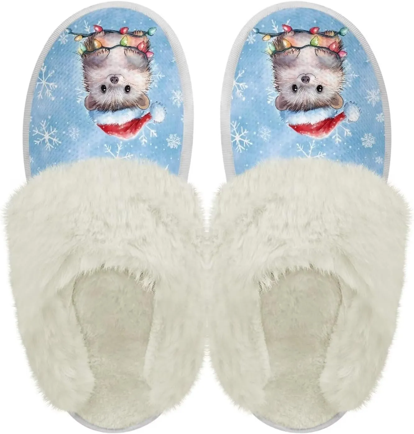 Women's Fuzzy Slip On Slippers Warm Cozy Soft Plush Slippers Lightweight Winter Fluffy Non Slip Indoor House Shoes Size 5-10