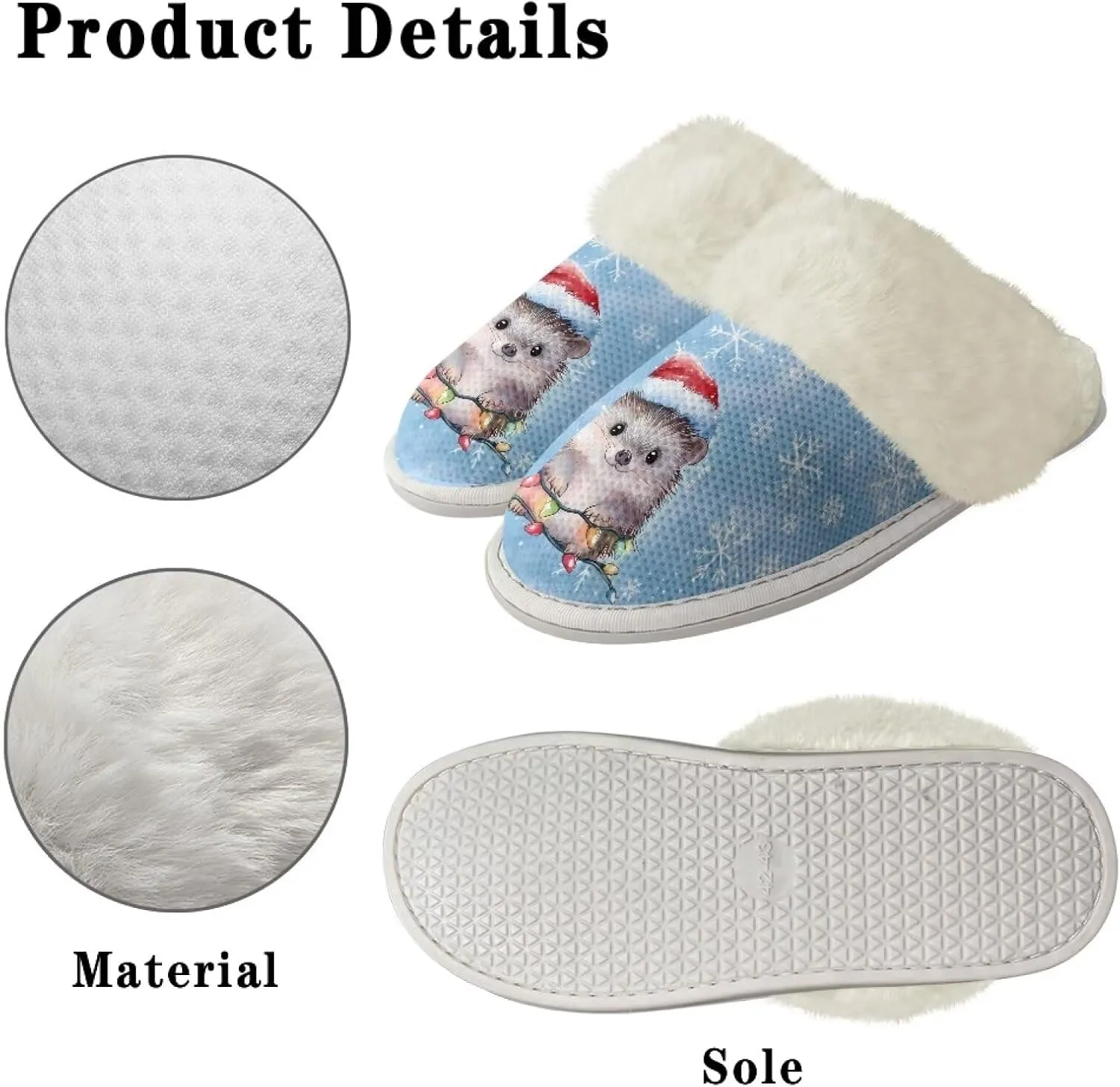 Women's Fuzzy Slip On Slippers Warm Cozy Soft Plush Slippers Lightweight Winter Fluffy Non Slip Indoor House Shoes Size 5-10