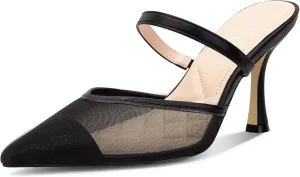 Women's Mesh Mule Heels for Women Close Pointed Toe High Heels Pumps Womens Heeled Sandals