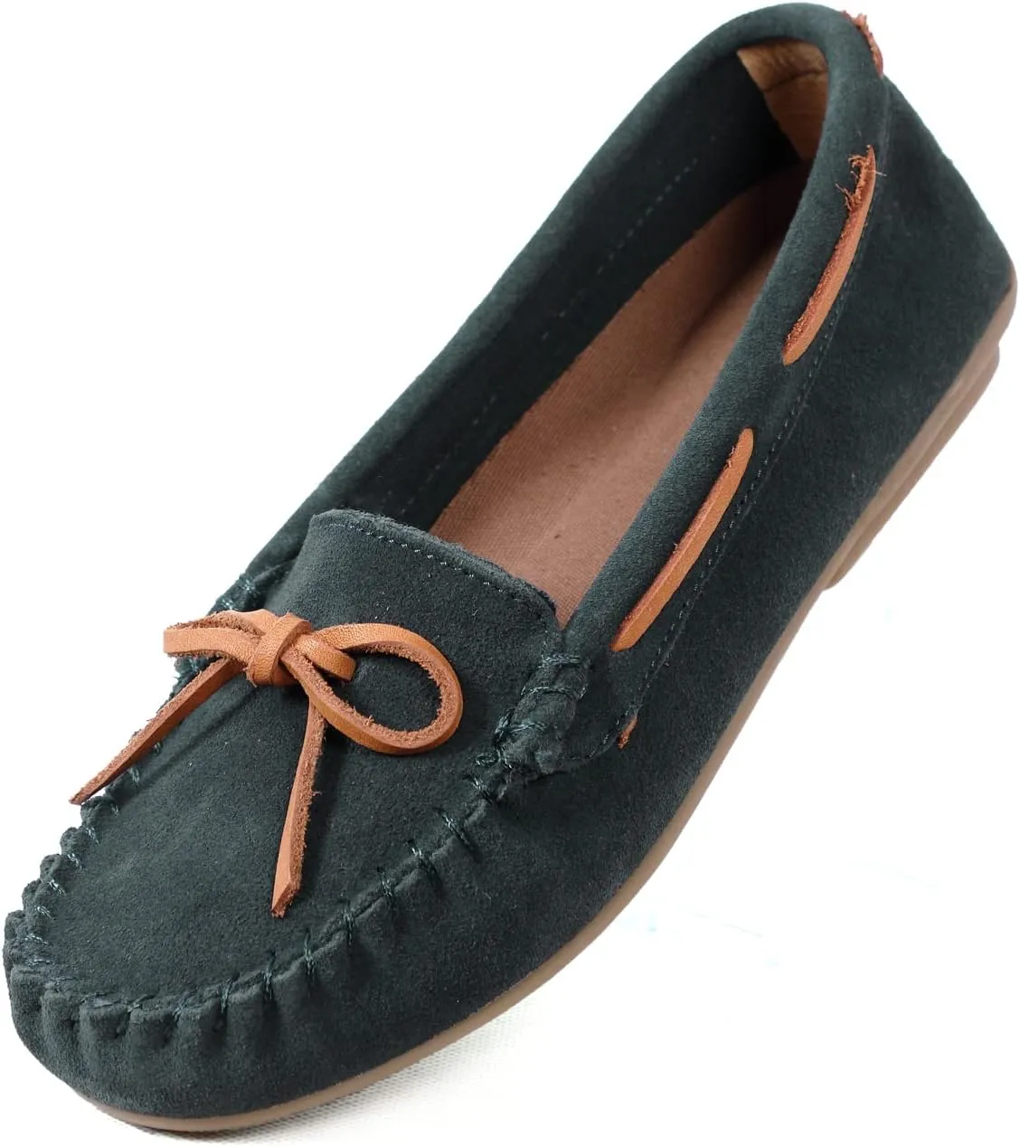 Womens Moccasin Shoes Indoor Outdoor Slip On Suede Moccasin Slipper for Women