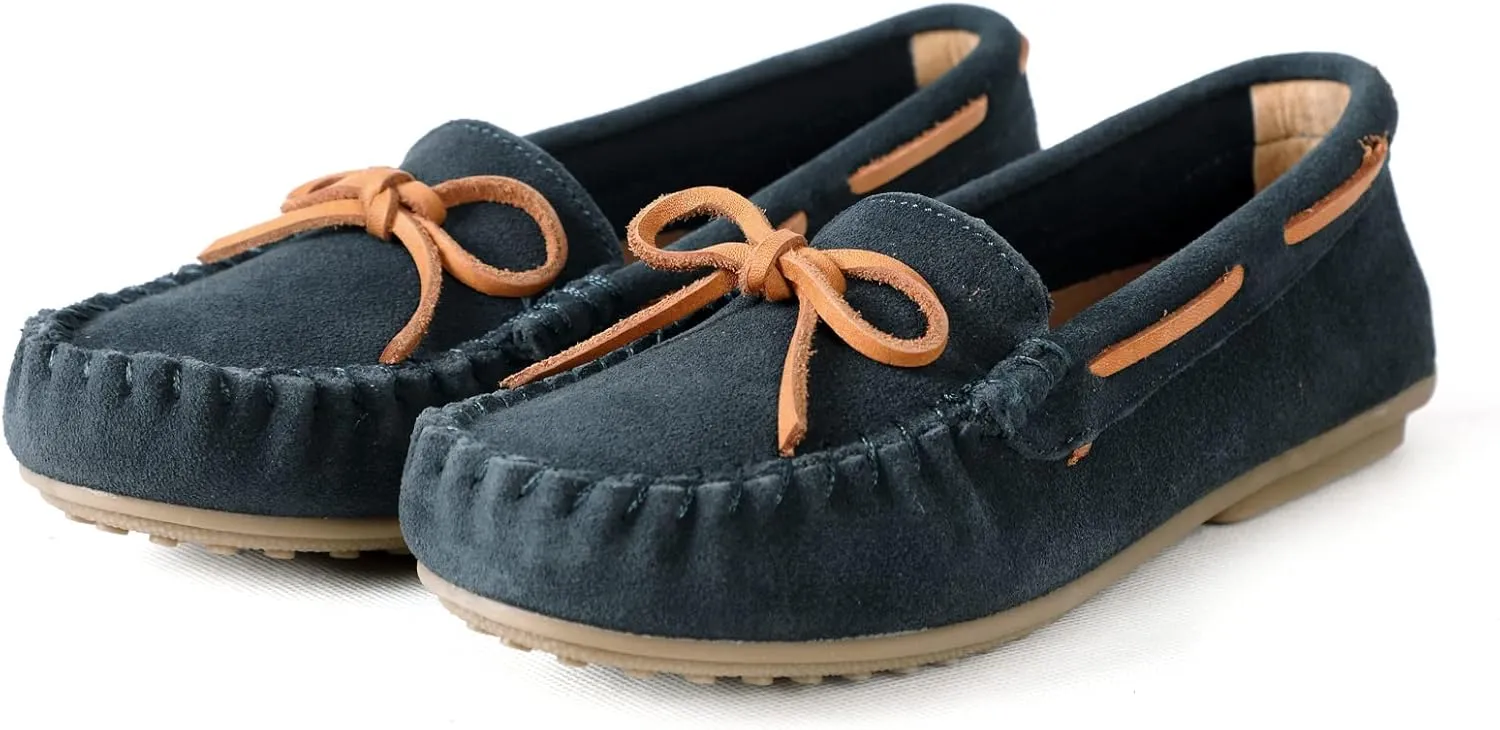 Womens Moccasin Shoes Indoor Outdoor Slip On Suede Moccasin Slipper for Women