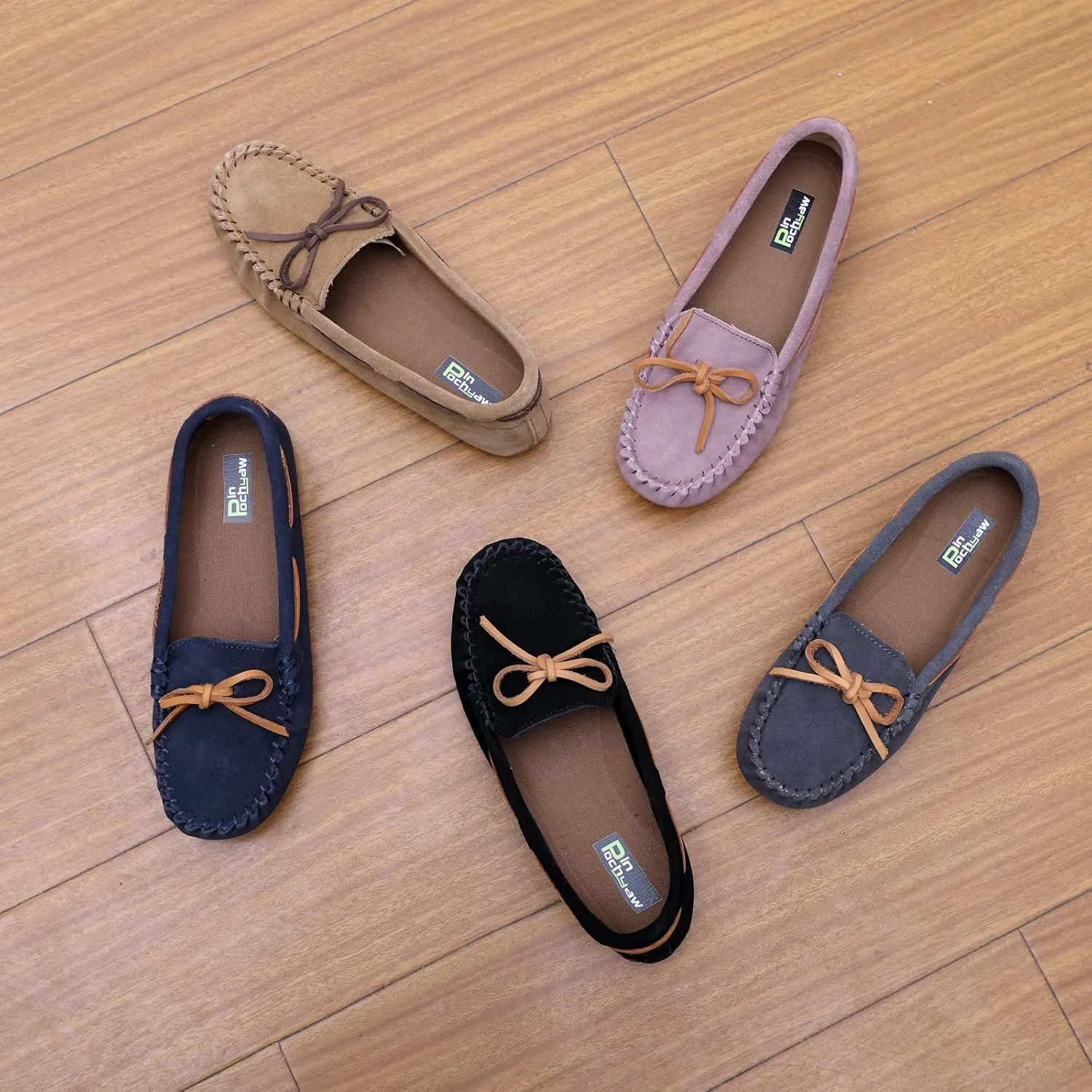 Womens Moccasin Shoes Indoor Outdoor Slip On Suede Moccasin Slipper for Women