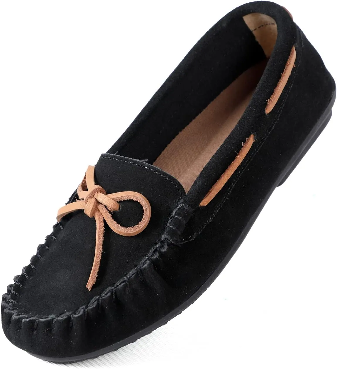 Womens Moccasin Shoes Indoor Outdoor Slip On Suede Moccasin Slipper for Women