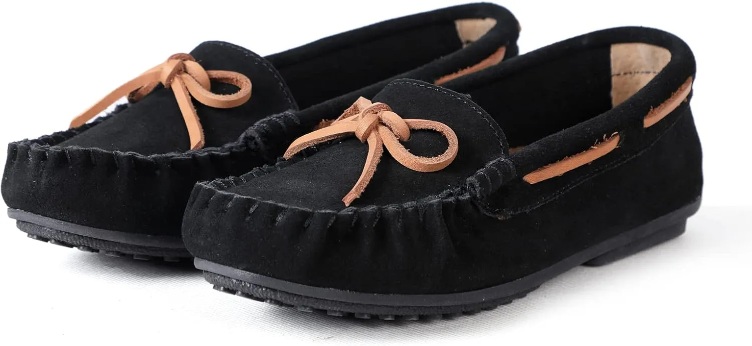 Womens Moccasin Shoes Indoor Outdoor Slip On Suede Moccasin Slipper for Women