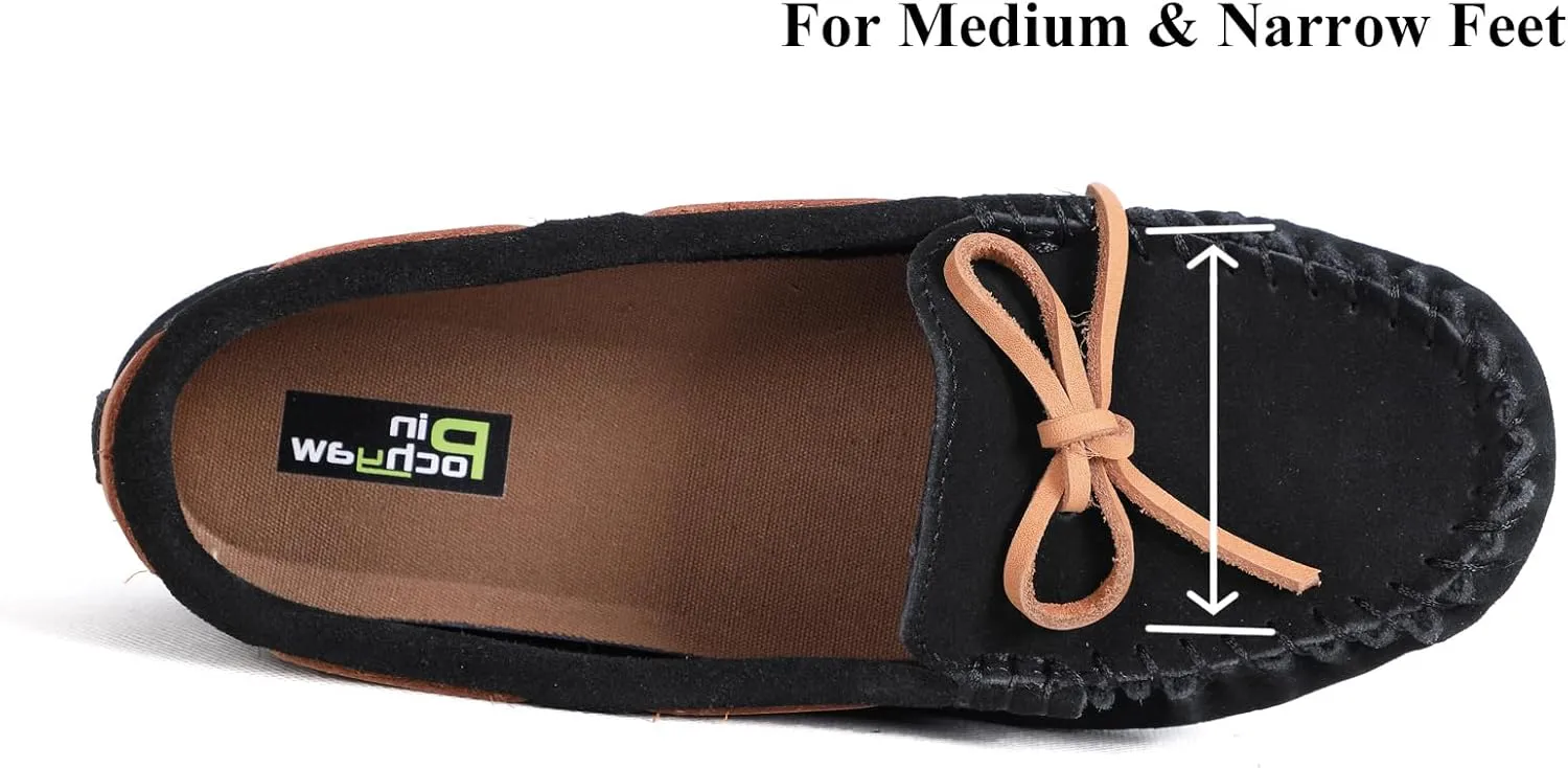Womens Moccasin Shoes Indoor Outdoor Slip On Suede Moccasin Slipper for Women