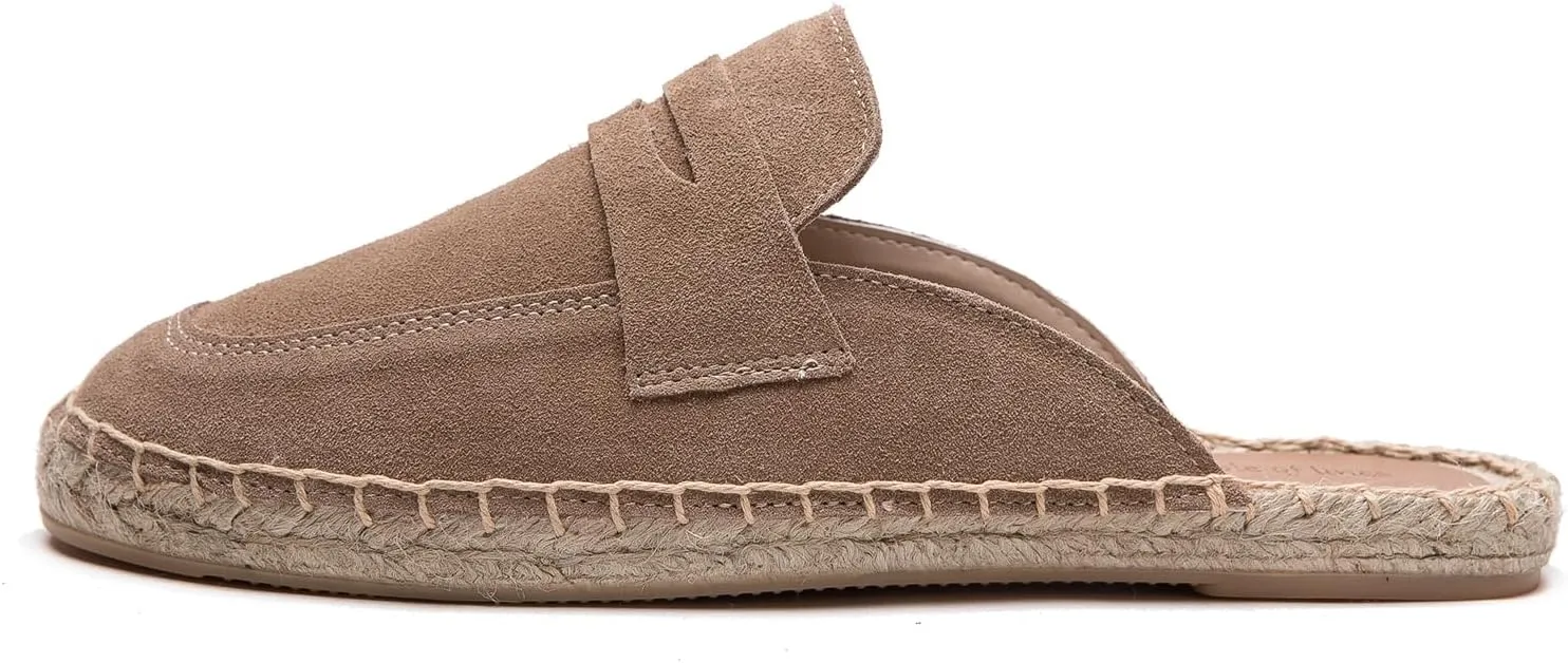 Women's Mule - Soft and Comfortable Women's Flat Mule Slippers, Non Slip Cowhide Flat Shoes, Suitable for Work, Vacation, Beach, Vacation, Shopping