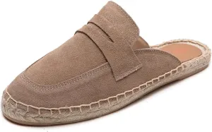 Women's Mule - Soft and Comfortable Women's Flat Mule Slippers, Non Slip Cowhide Flat Shoes, Suitable for Work, Vacation, Beach, Vacation, Shopping