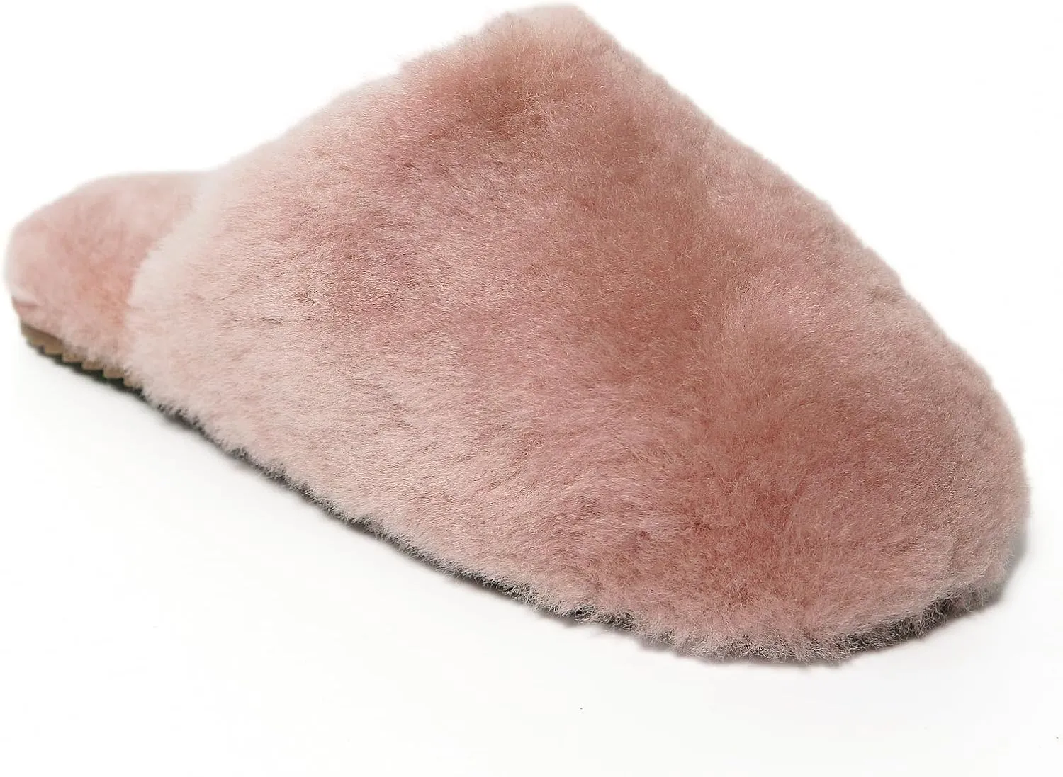 Womens Natural Sheepskin Fur Warm Slipper Comfy Slip on House Slippers Indoor Outdoor Scuff Slipper