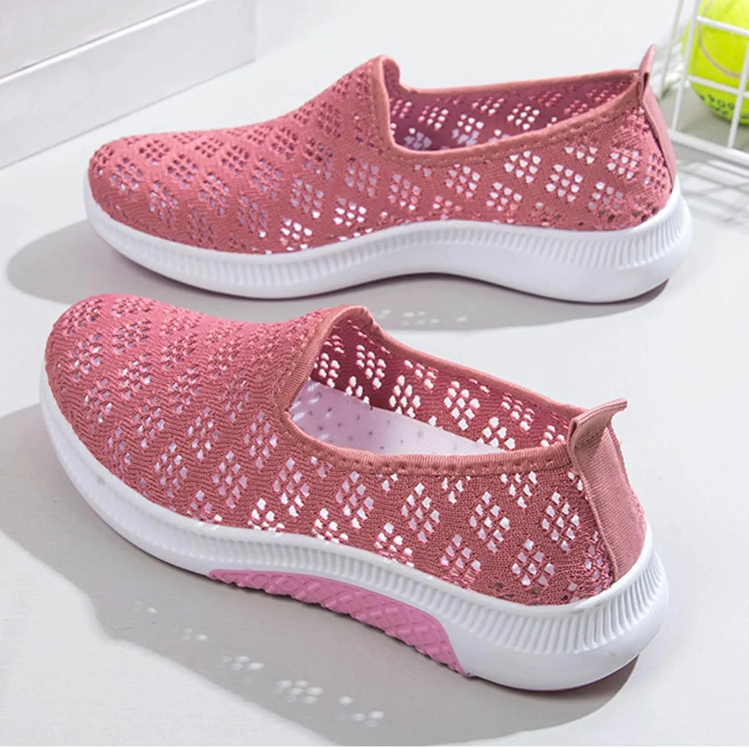 Womens Non Slip Slip On Sneakers Casual Walking Shoes Lightweight Canvas Comfortable Flats Elastic Loafers