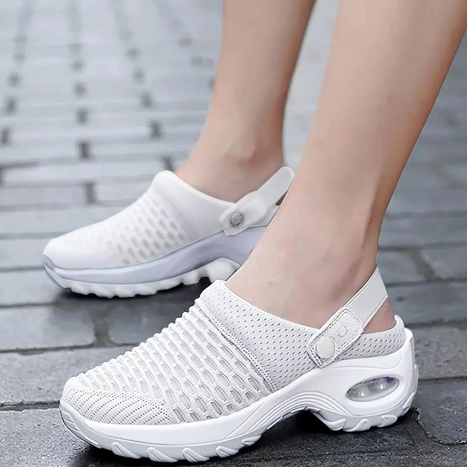 Womens Orthopedic Clogs with Air Cushion Breathable Slip-On Arch Support Sandals Lightweight Beach Walking Slippers