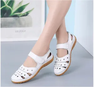 Women's Orthopedic Hook Flat Leather Sandals