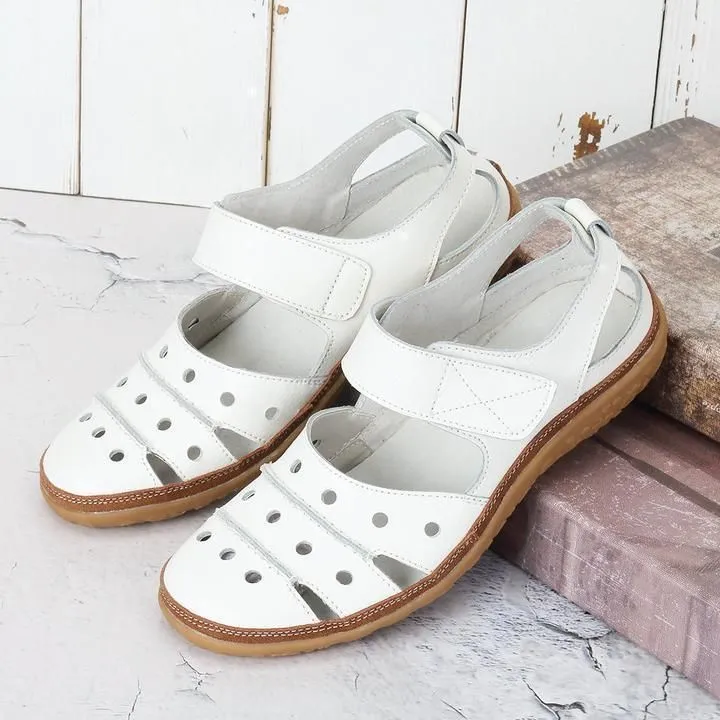 Women's Orthopedic Hook Flat Leather Sandals