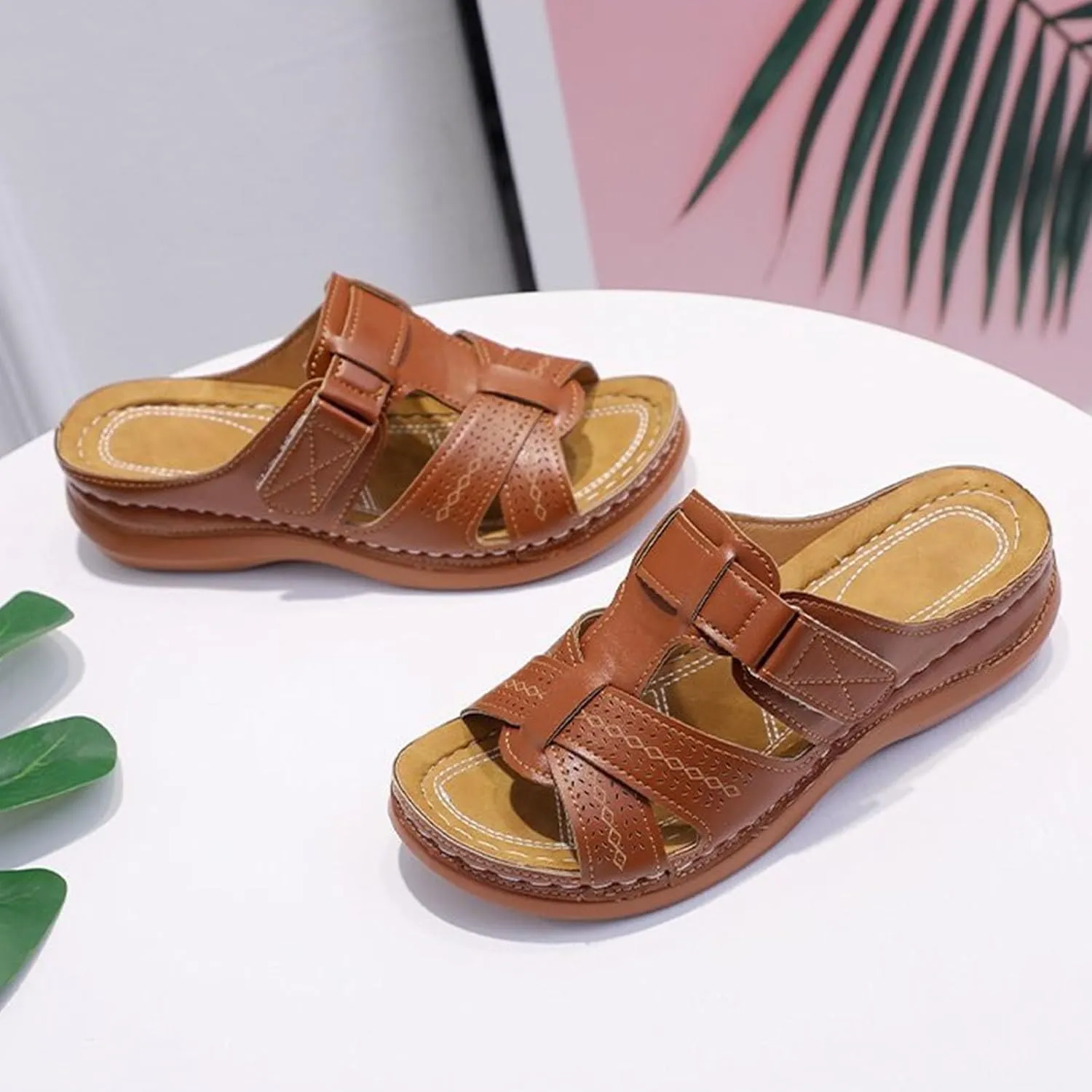 Womens Orthopedic Sandals with Arch Support Flip Flops Arch Support Comfortable Wedge Sandals Walking All Day Lightweight Orthopedic Sandals