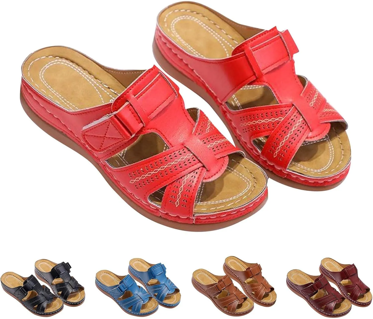 Womens Orthopedic Sandals with Arch Support Flip Flops Arch Support Comfortable Wedge Sandals Walking All Day Lightweight Orthopedic Sandals