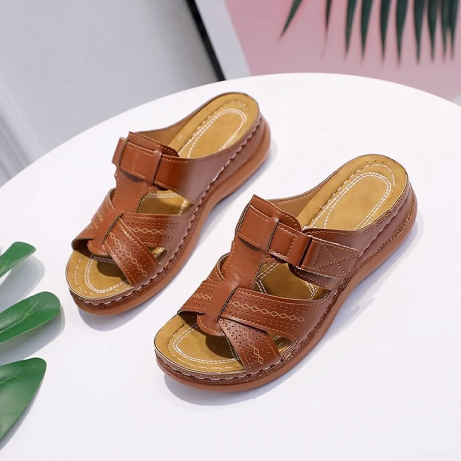 Womens Orthopedic Sandals with Arch Support Flip Flops Arch Support Comfortable Wedge Sandals Walking All Day Lightweight Orthopedic Sandals