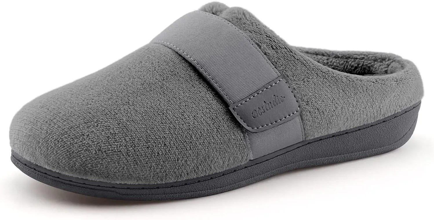 Women’s Orthotic House Slippers with Arch Support Adjustable Fuzzy Ladies Shoes