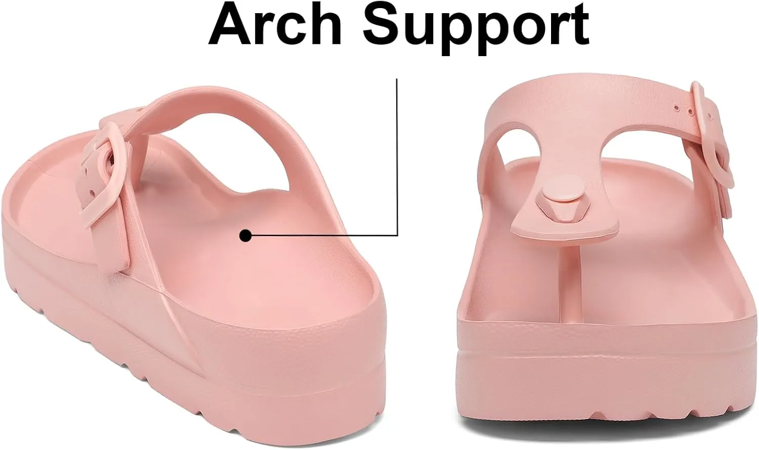 Women's Platform & Wedge Sandals with Arch Support for Woman Slides Comfort Lightweight Outdoor Slippers Ultra Cushion