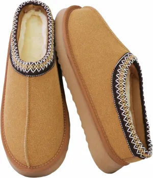 Women's Platform Slippers Winter Mini Boots Anti-Slip Suede Slip on Women Sneakers Fur Lined House Slippers for Indoor Outdoor