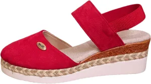Womens Sandals 2025 Platform Suede Wedges Heel Sandals Slip On Sandals Flatform Closed Toe Beach Sandals