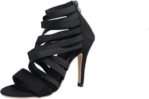 Women's Sexy Gladiator High Heel Sandals - 2025 Summer Fashion Strappy Roman Shoes with Elastic Bands,
