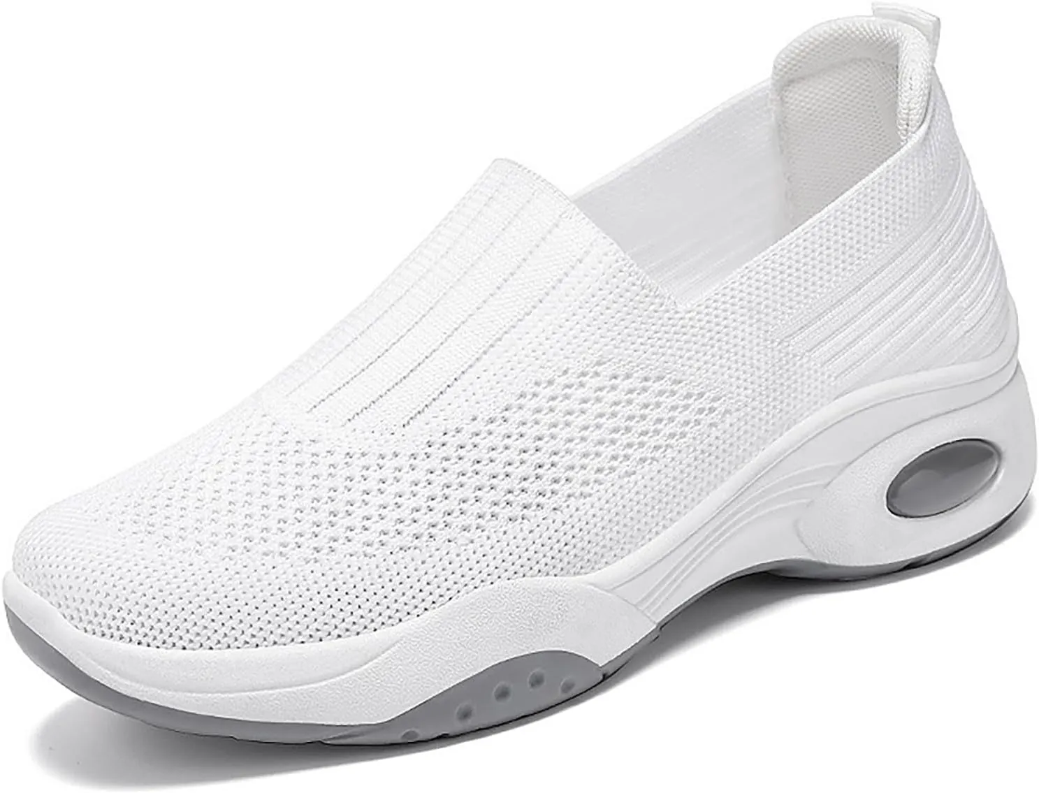 Women's Slip-On Orthopedic Sneakers - Breathable Mesh Knitted Walking Shoes with Wide Width, Arch Support & Non-Slip Sole - Lightweight Low-Top Design for All-Day Comfort