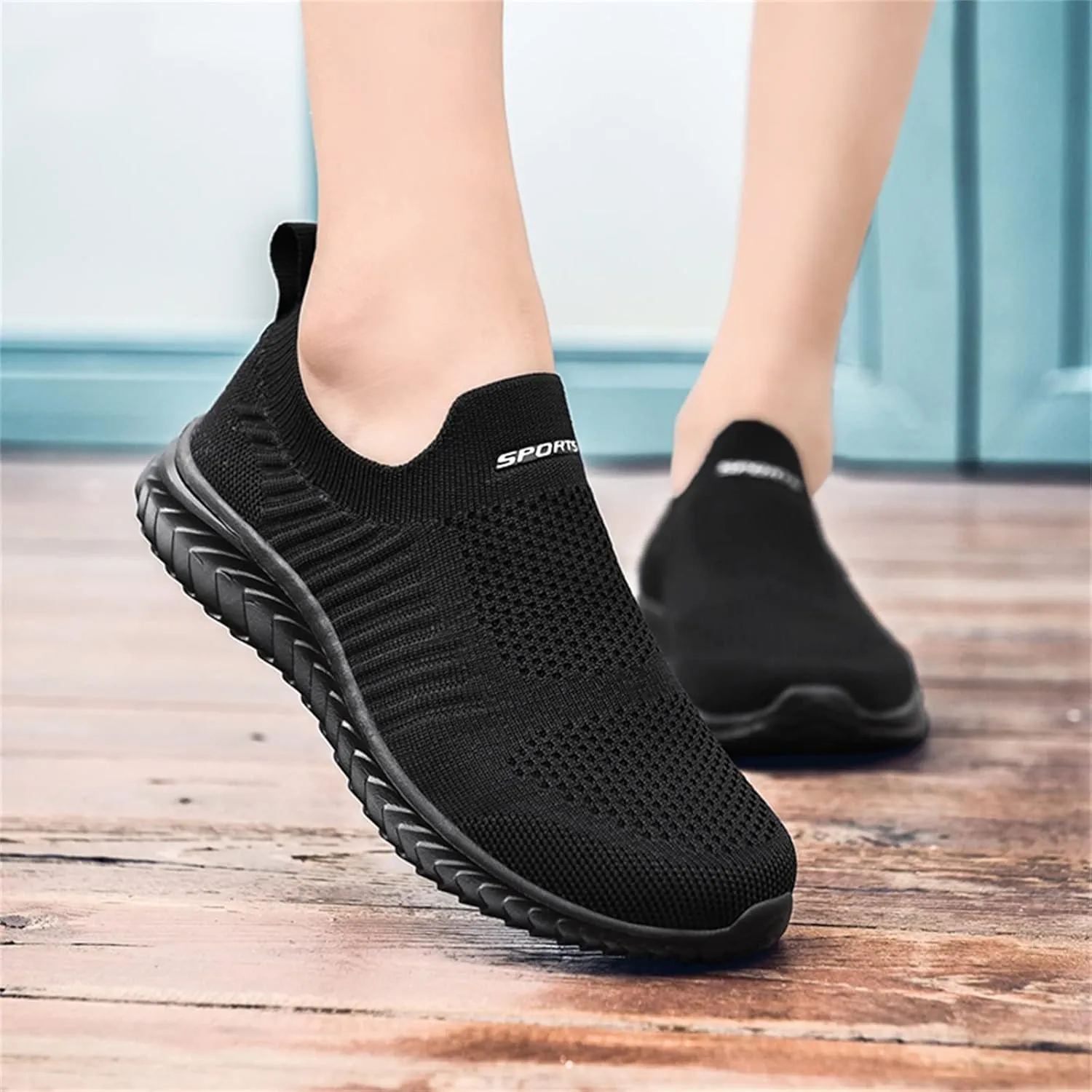 Womens Slip On Sneakers Casual Comfortable Walking Shoes Lightweight Canvas Flats Breathable Mesh Non Slip Loafers