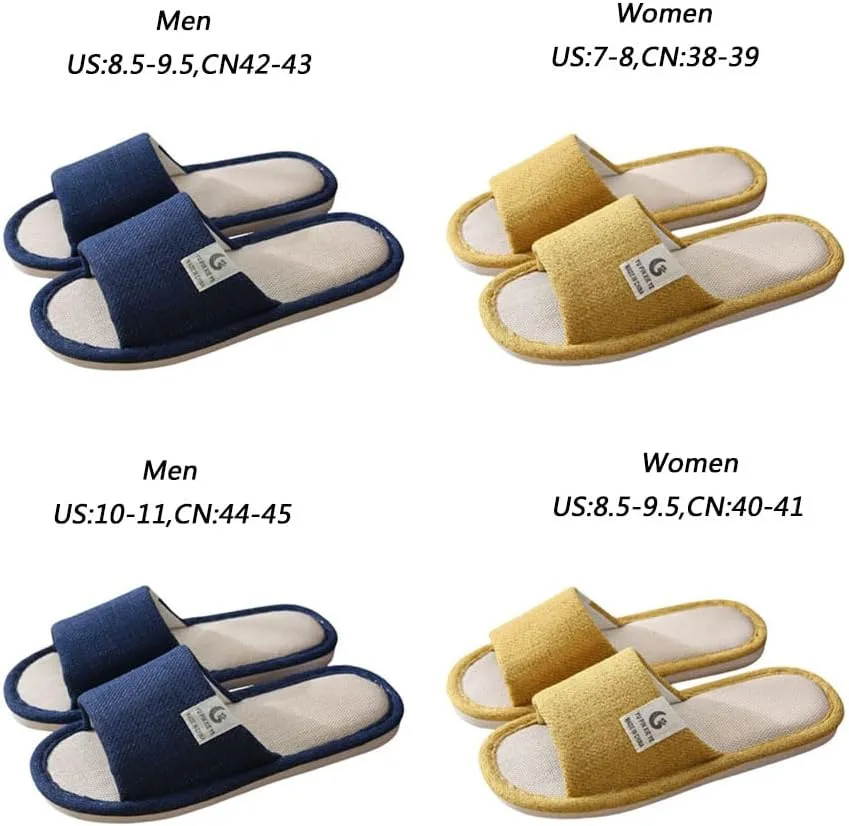 Womens Slipper Home Slippers,4 Pairs Spa Slippers Non Slip Disposable Slippers for Guest Washable Bedroom Slippers Hotel Slipper Travel Slippers