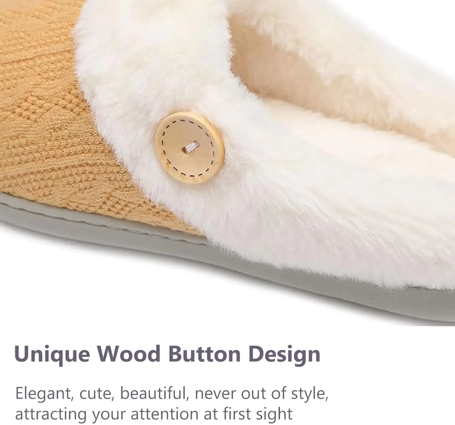 Womens Slipper Warm Comfy Memory Foam House Shoes Knit Slippers with Faux Fur Lining Warm Bedroom Cozy Slippers for Indoor and Outdoor