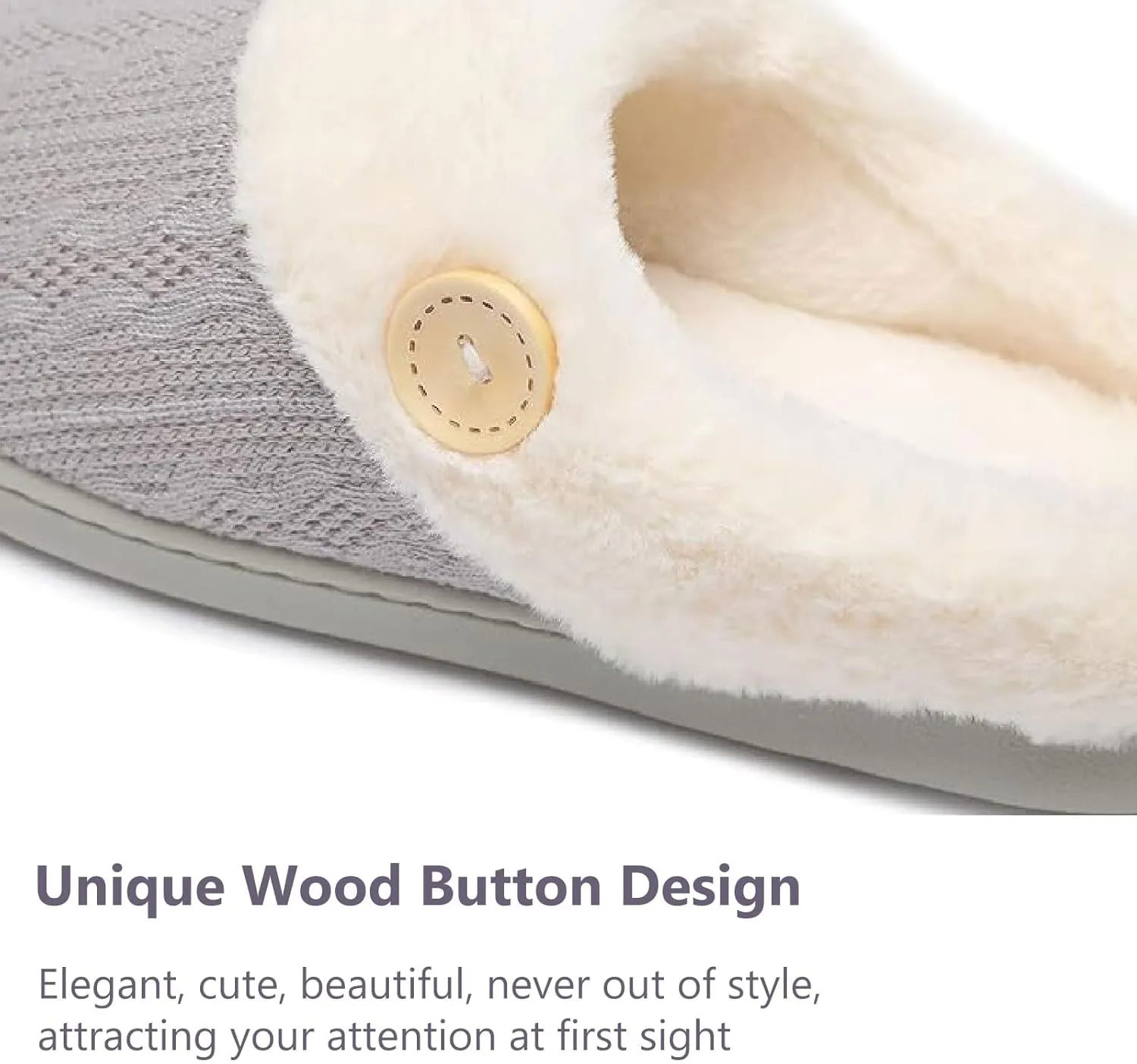 Womens Slipper Warm Comfy Memory Foam House Shoes Knit Slippers with Faux Fur Lining Warm Bedroom Cozy Slippers for Indoor and Outdoor