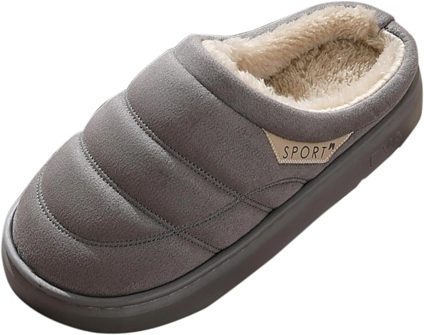 Womens Slippers Fur Fleece Lined Non Slip Slipper Sort Sole Flat Slipper Slip On Bedroom Slippers for Men Indoor