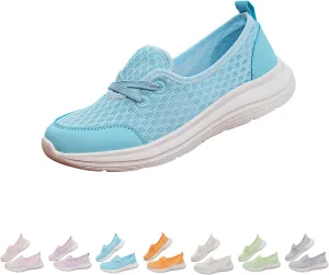 Women's Soft Sole Mesh Comfort Orthopedic Shoes, Slip-On Flat Walking Shoes, Arch Support Walking Shoes, Lightweight Casual Shoe