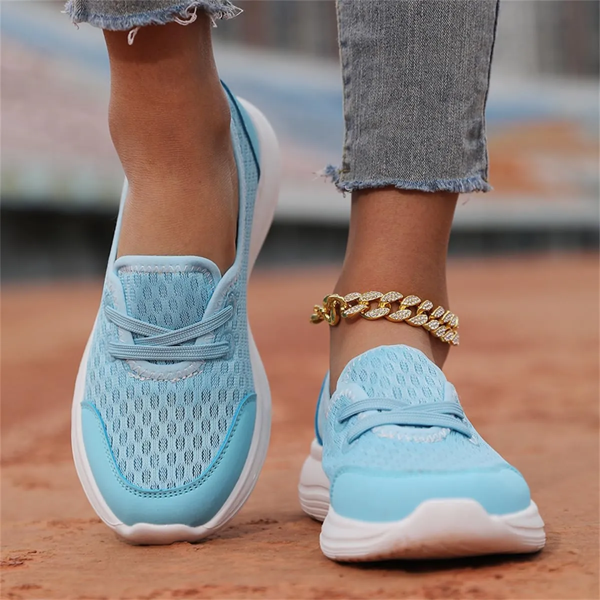 Women's Soft Sole Mesh Comfort Orthopedic Shoes,Lightweight Arch Support Walk Shoes,Slip On Flat Low Top Casual Sneaker