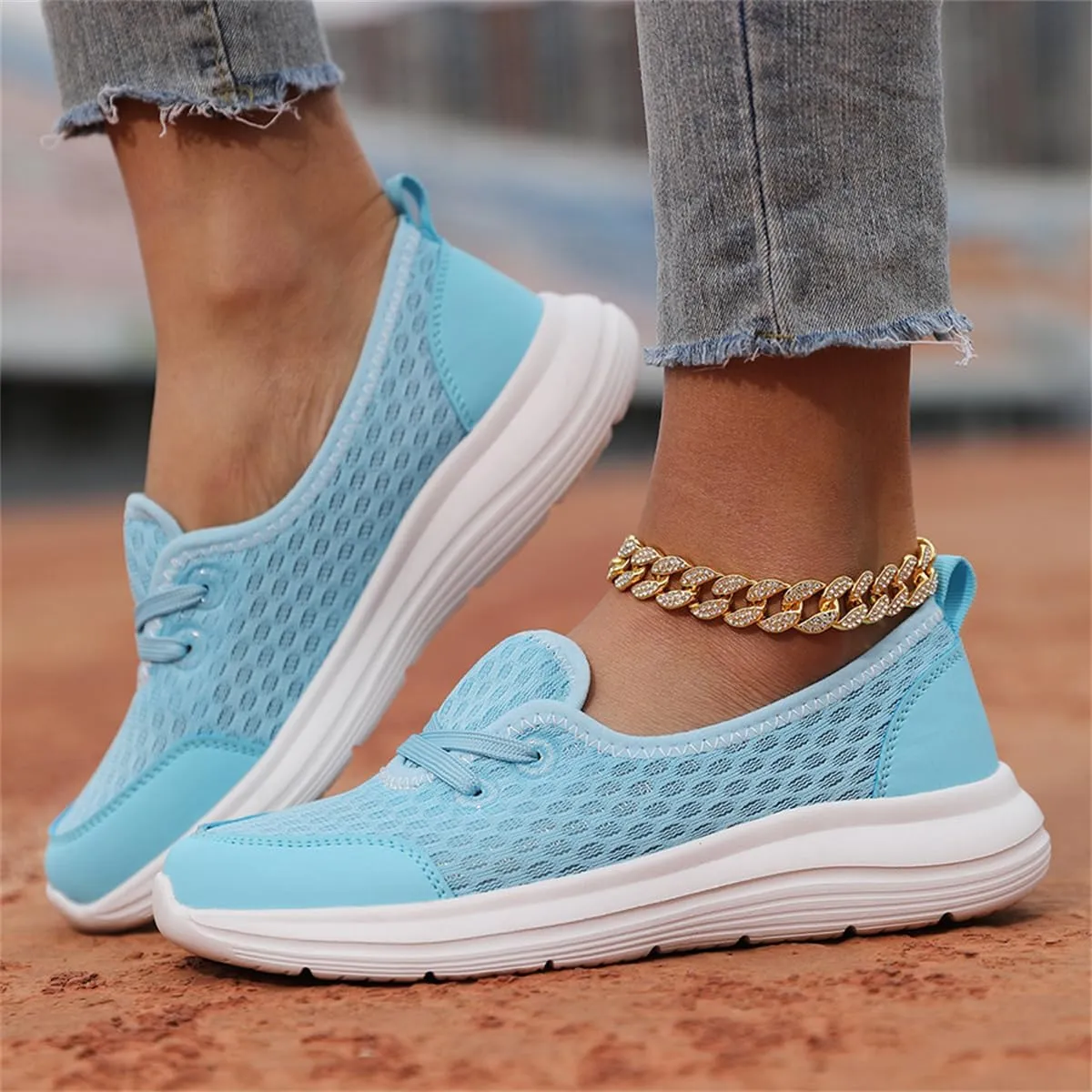 Women's Soft Sole Mesh Comfort Orthopedic Shoes,Lightweight Arch Support Walk Shoes,Slip On Flat Low Top Casual Sneaker