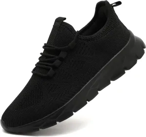 Womens Tennis Running Shoes Walking Comfortable Slip On Breathable Non Slip Athletic Gym Workout Cross Training Fashion Sneakers,Black,Size 11.5