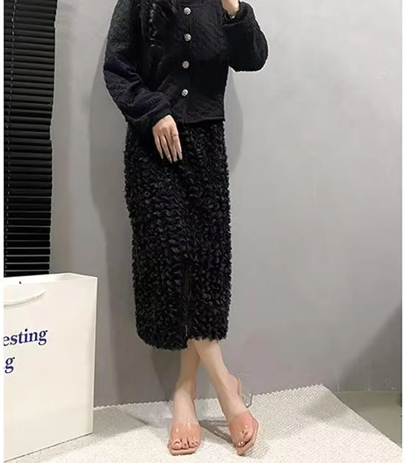 Women's Transparent Square Head Open Toe Chunky Heel High Heels Sandals Fashion Backless Non-Slip Transparent Low Block Heel Mules Heeled Slipper Sexy Dress Slip-On Formal Shoes