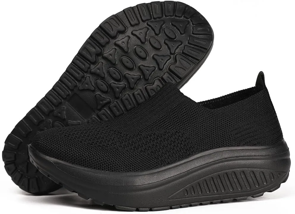 Women's Walking & Jogging Shoes - Light Mesh, Non Slip, Breathable Casual Slip-On Shoes