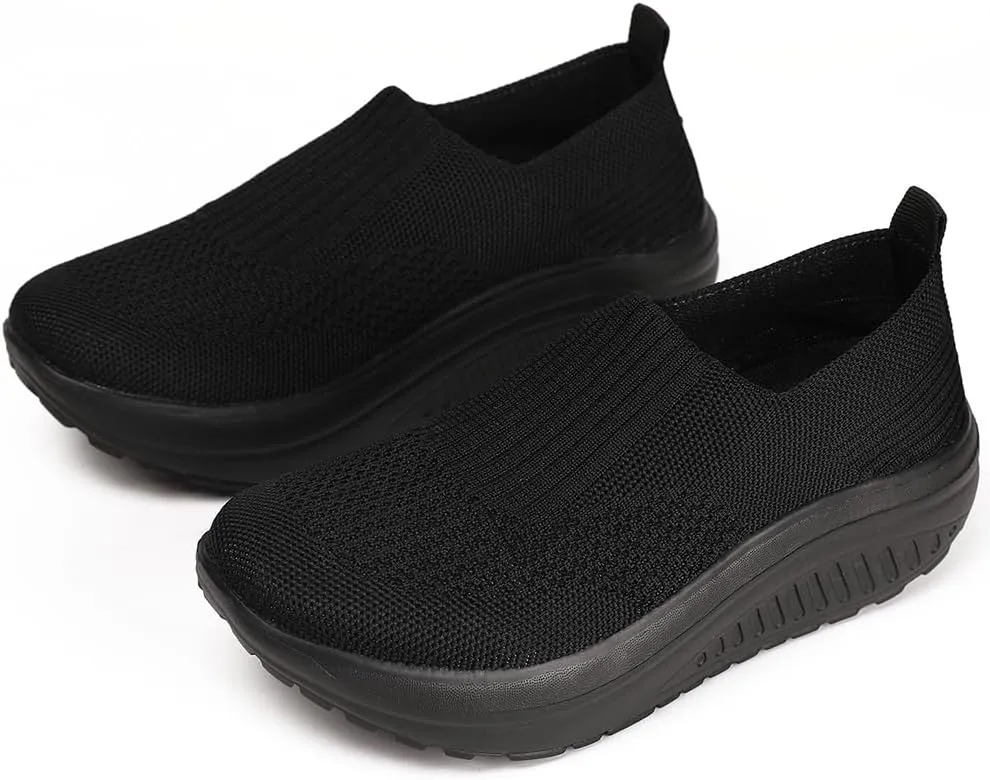 Women's Walking & Jogging Shoes - Light Mesh, Non Slip, Breathable Casual Slip-On Shoes