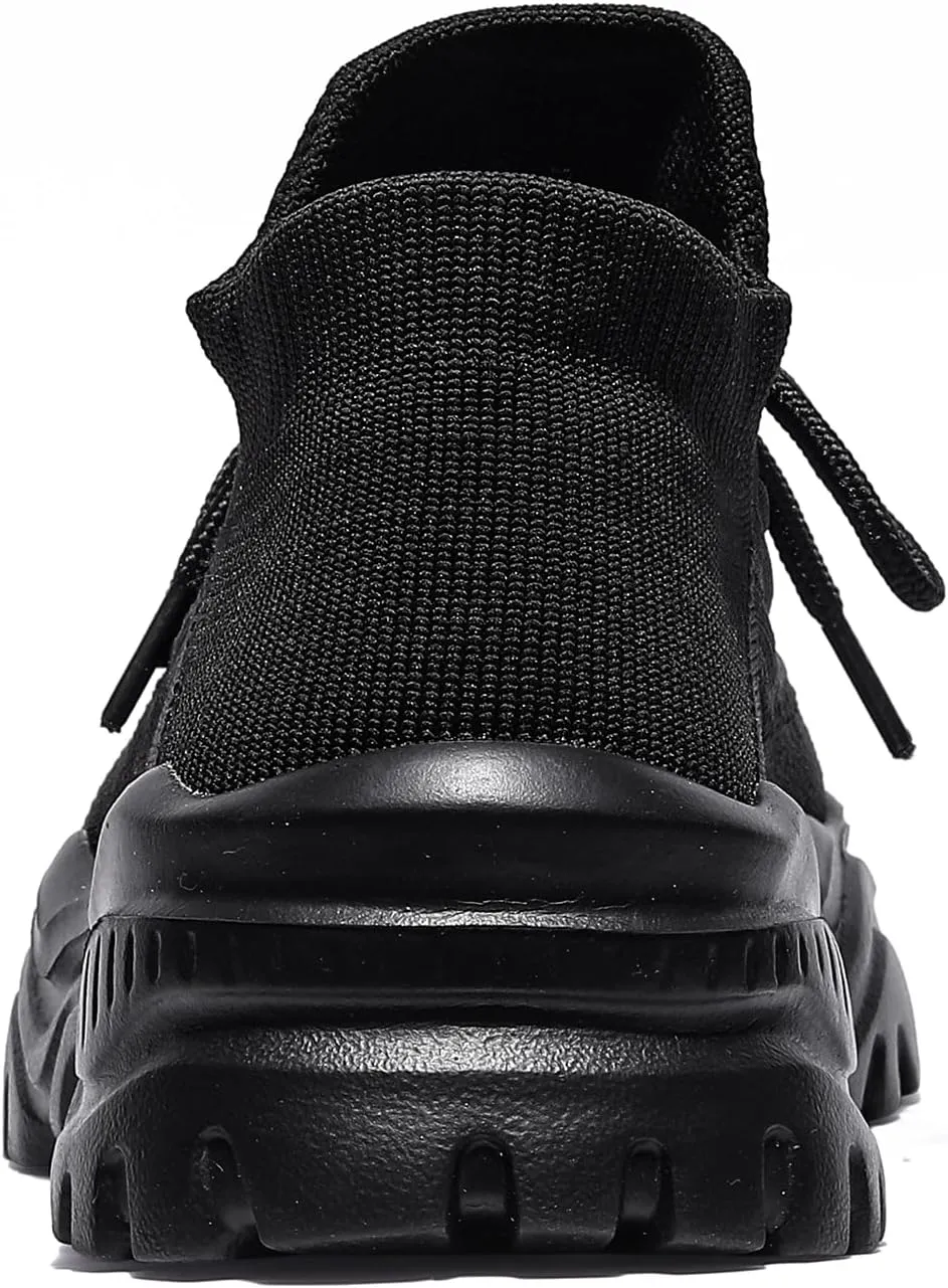 Women's Walking Shoes Slip-On Running Shoes- MD Sole Lightweight Sneakers for Women, Breathable Arch Support Running Gym Shoes