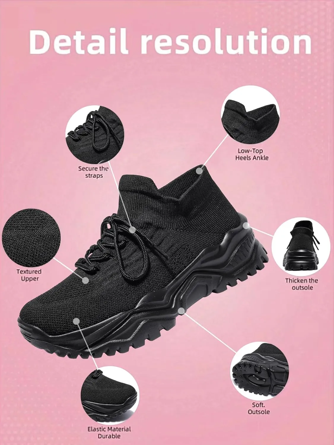 Women's Walking Shoes Slip-On Running Shoes- MD Sole Lightweight Sneakers for Women, Breathable Arch Support Running Gym Shoes