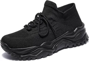 Women's Walking Shoes Slip-On Running Shoes- MD Sole Lightweight Sneakers for Women, Breathable Arch Support Running Gym Shoes