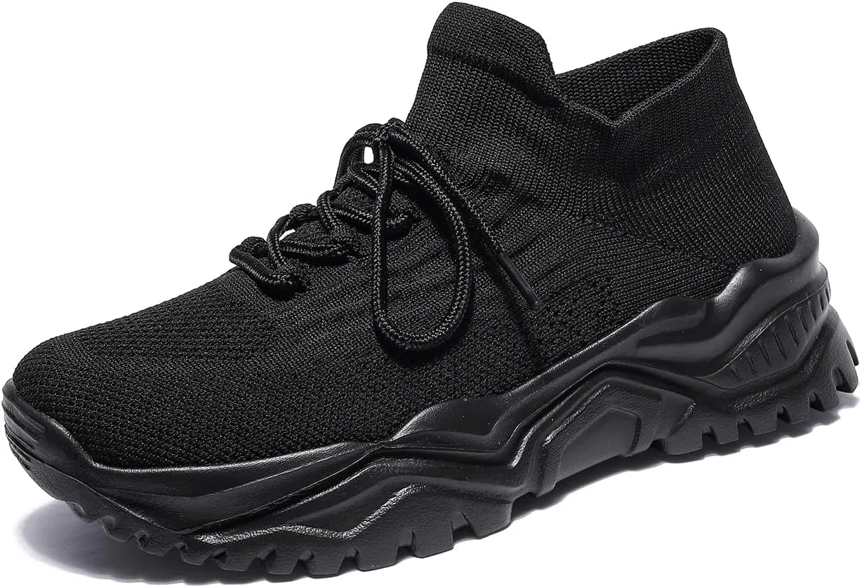 Women's Walking Shoes Slip-On Running Shoes- MD Sole Lightweight Sneakers for Women, Breathable Arch Support Running Gym Shoes