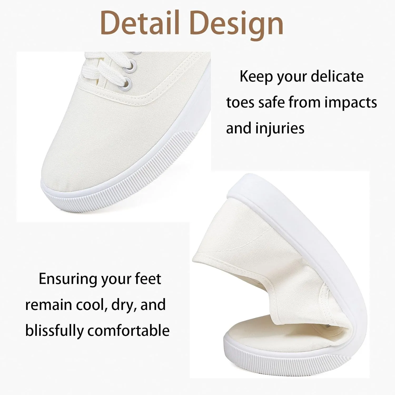 Womens White Canvas Sneakers Lightweight Lace Up Fashion Comfortable Canvas Shoes Low Top Slip On Casual Tennis Walking Shoes Women Footwear