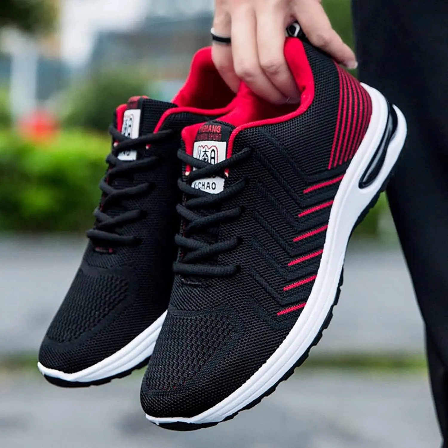Workout Athletic Sport Shoes for Men Breathable Elastic Fly Woven Mesh Sneaker Men's Breathable Barefoot Shoes