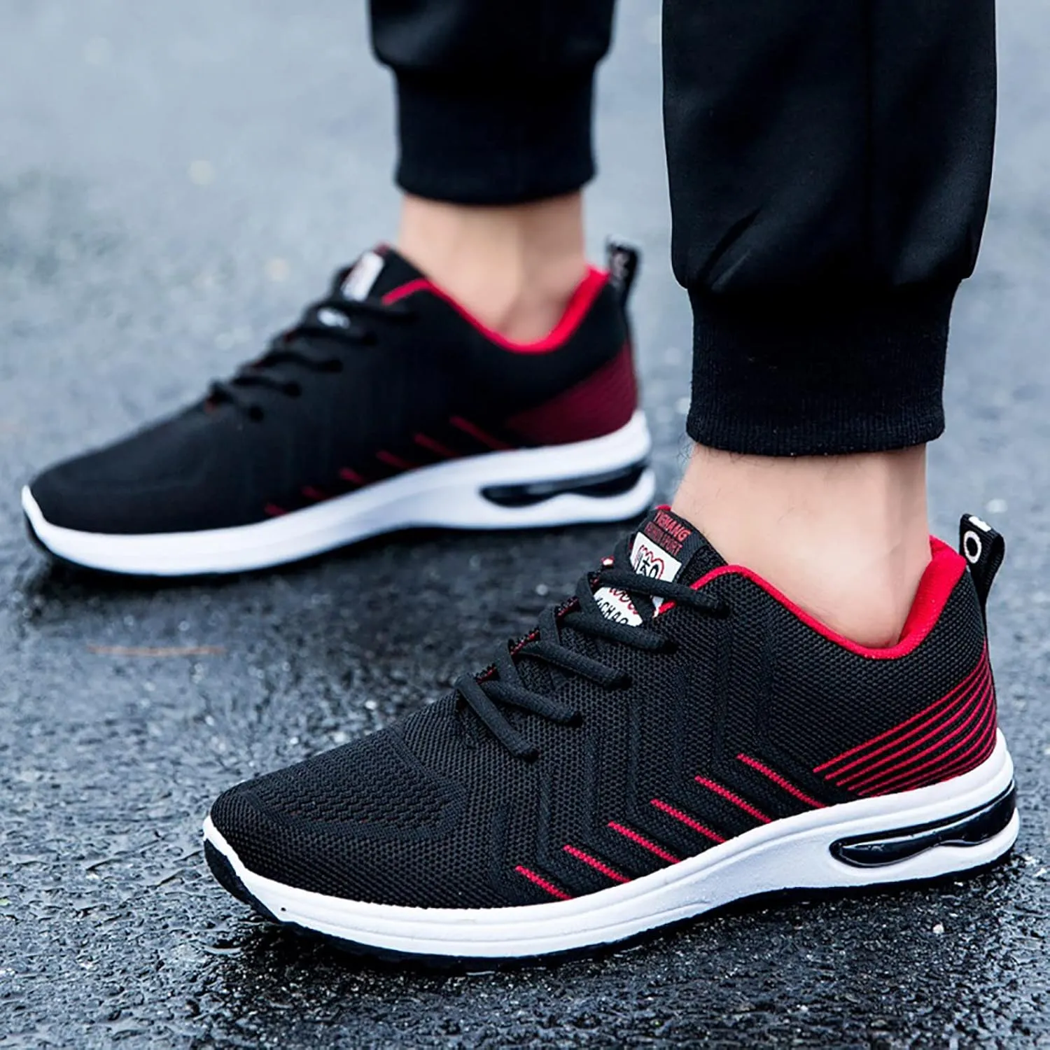 Workout Athletic Sport Shoes for Men Breathable Elastic Fly Woven Mesh Sneaker Men's Breathable Barefoot Shoes