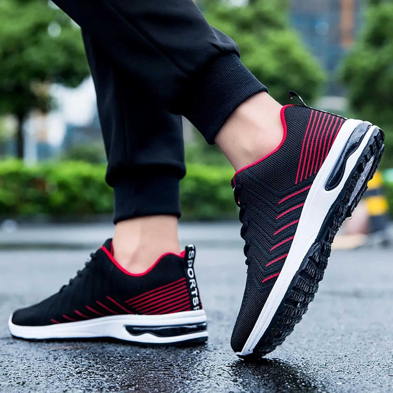 Workout Athletic Sport Shoes for Men Breathable Elastic Fly Woven Mesh Sneaker Men's Breathable Barefoot Shoes